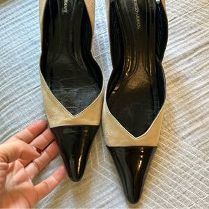 Giorgio Armani suede Kitten Heel Ankle Strap | 38